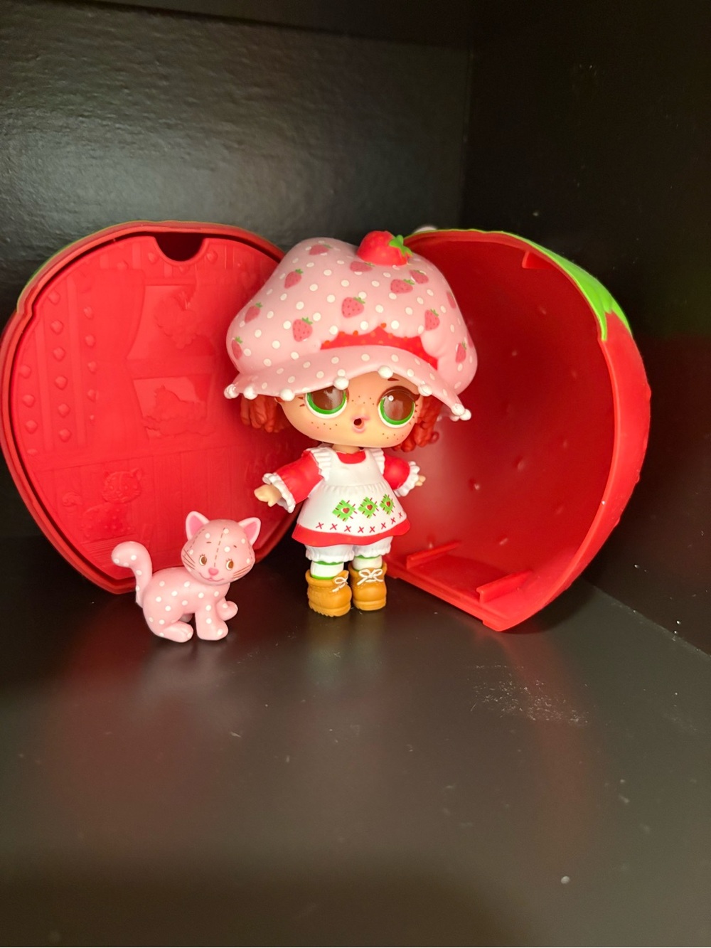 L.O.L. Surprise! Strawberry Shortcake Doll with Pink Cat and Red Heart Case